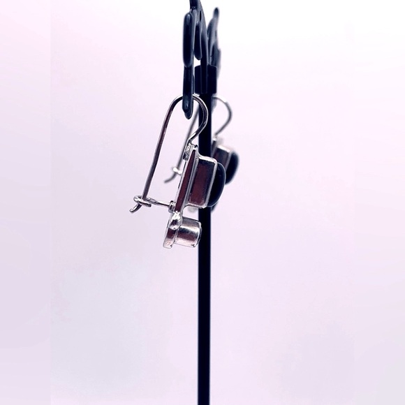 Silpada Vintage Rare Sterling Silver Onyx & Smoky Quartz Locking Wire Earrings - Picture 5 of 14